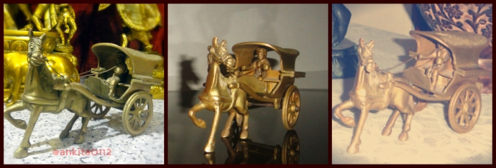 Pure Brass Horse Cart