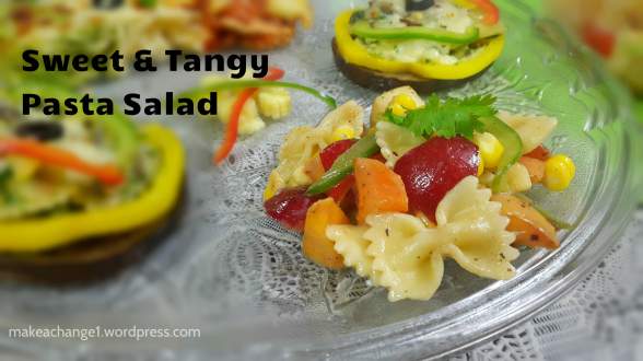Sweet and tangy pasta salad